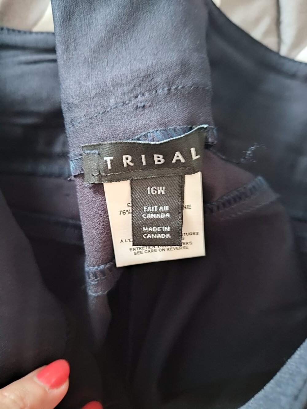 Tribal Navy Tailored Dress Shorts 16W Plus Size